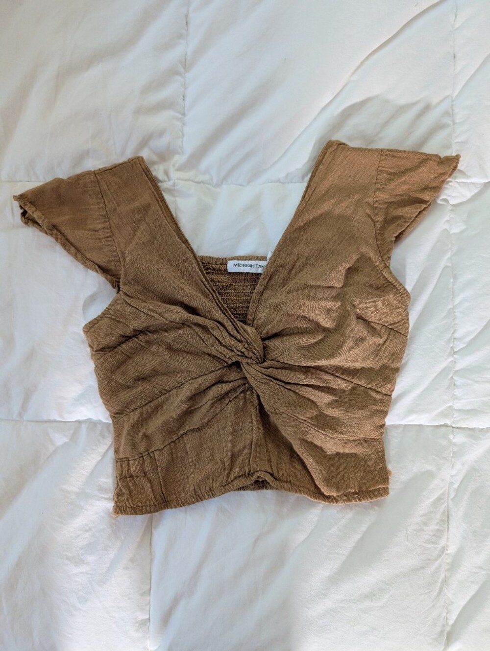 Midnight Sky Twist Front Crop Top